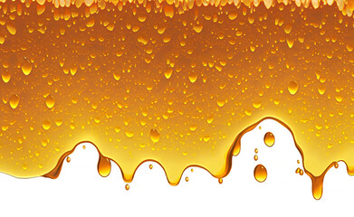 Pouring golden honey texture. Healthy and natural delicious sweets. Flow dripping yellow melted liquid. Food isolated on white background. AI Generative