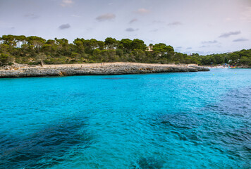 Beautiful beach with turquoise water on the island of Mallorca, Spain