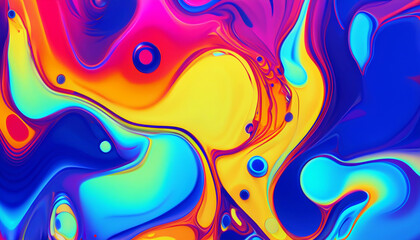 Abstract colorful gradient background. Flow liquid metal waves. AI Generative