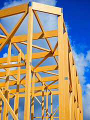 wooden frame of a new building