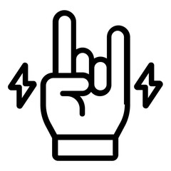 rock and roll icon outline