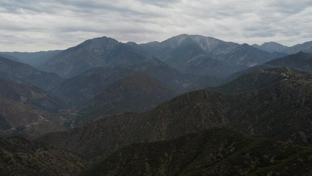 View of Angeles National Forest near Mount Baldy from Glendora Ridge