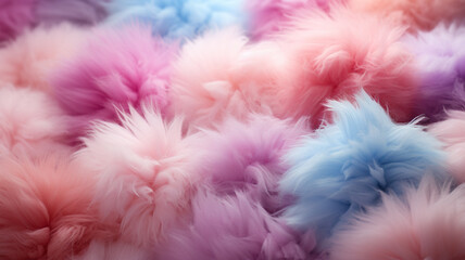 pink bear in white fluffy fluffy clouds.generative ai