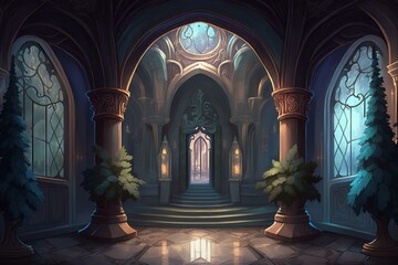 Background of a luxurious palace fit for elves. Generative AI
