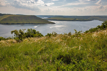 Fototapeta na wymiar Bakota bay reservoir on Dnister river, Ukraine.