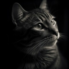 black cat portrait