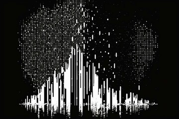 Simple black and white glitch noise, with black background. Another version available. Generative AI