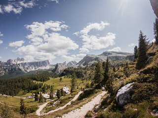 View of the mountains in the summer