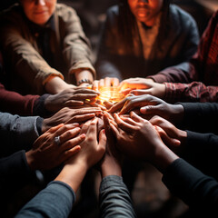 people holding hands, teamwork concept,Generative AI	