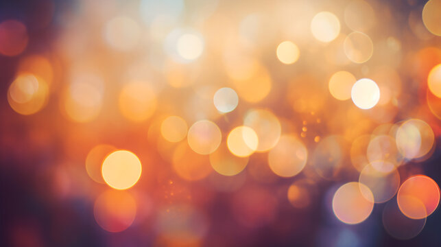 Celebration in City at Evening Background. Abstract Bokeh. Generative AI.