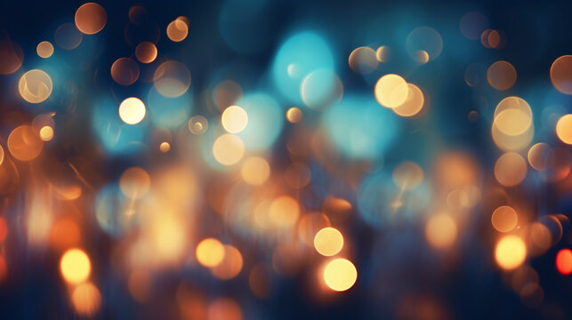 Abstract Bokeh Background of Night. Generative AI.