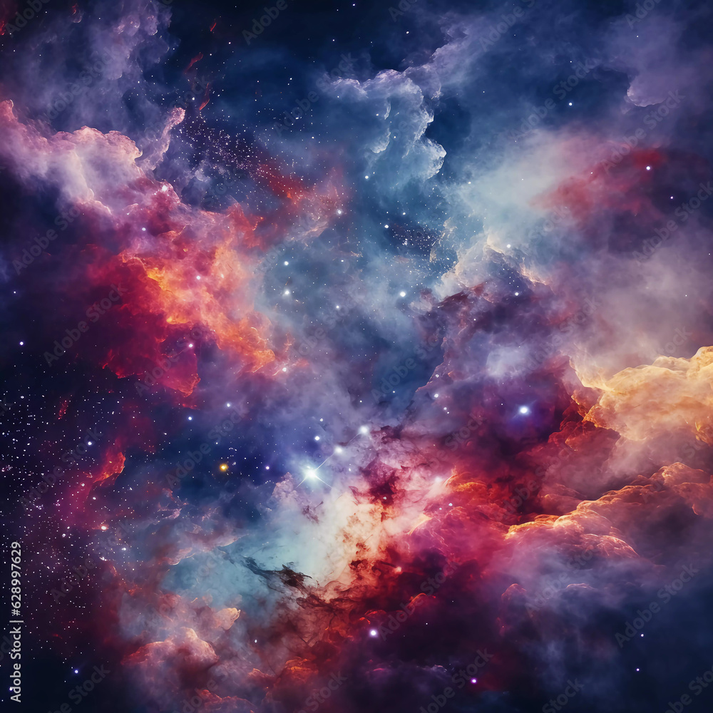 Wall mural deep space and nebula generative ai