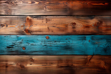dark wooden background with blue planks,Generative AI	