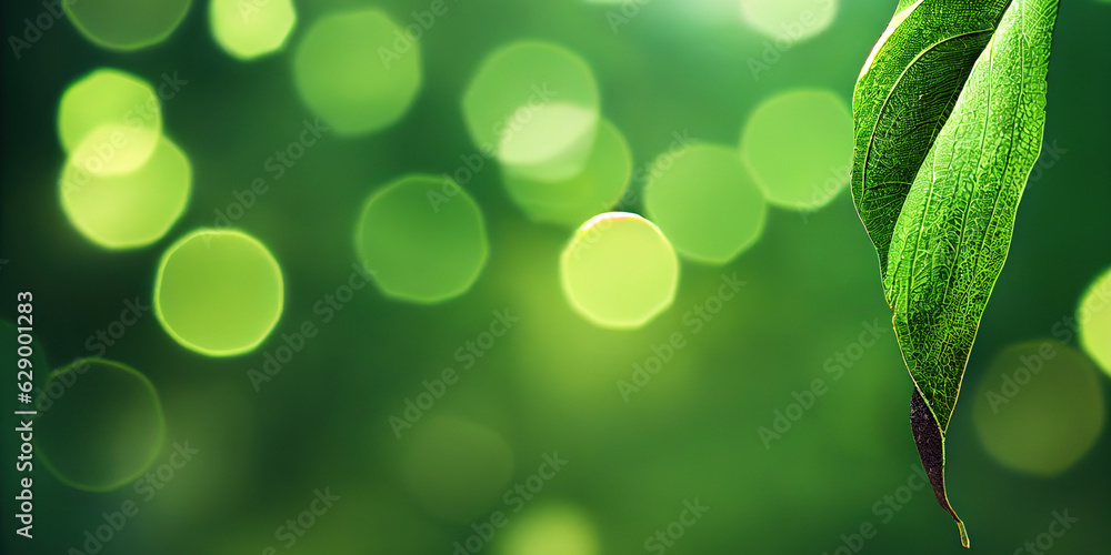 Aufkleber green leaf background close up view. nature foliage abstract of leave texture for showing concept of