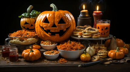 Halloween food. Generative AI