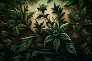 Background with plant-like texture. Generative AI