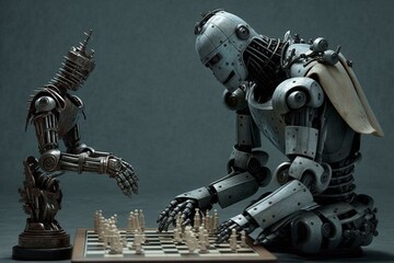 A chess-playing robot powered by artificial intelligence. Generative AI