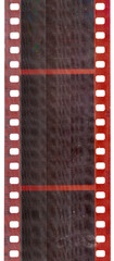 short 35mm negative filmstrip with cool scanning light interferences
