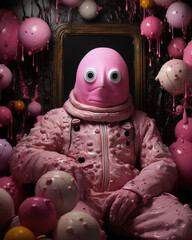 A Person in a Pink Character Costume-Pink Surrealism