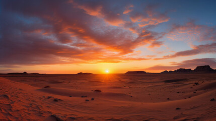 Desert in the background of a beautiful sunset.