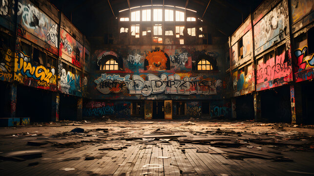 Run Down Abandoned Gym Gynasium