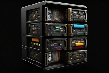 Electronic files organized into compartments. Generative AI