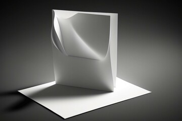 3D-generated blank card with shadow design. Generative AI