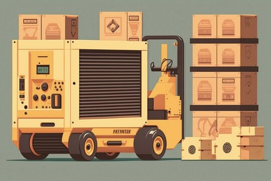 Patterned equipment for warehouse deliveries. Generative AI
