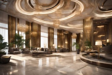 The beautiful living interior luxury room generated with AI technology