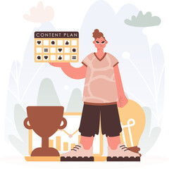 Strategizing Social. Man with Substance Organize for Frameworks.