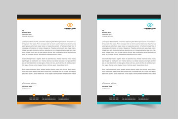 Modern Corporate Business Letterhead Design Template With Red, Blue, Green and Yellow