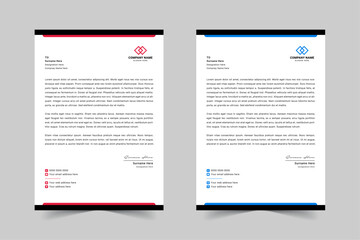 Modern Corporate Business Letterhead Design Template With Red, Blue, Green and Yellow