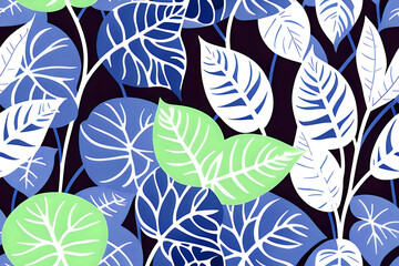 seamless modern colorful tropical floral pattern. Cute botanical abstract contemporary  pattern. AI generated