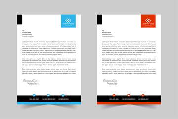 Modern Corporate Business Letterhead Design Template With Red, Blue, Green and Yellow