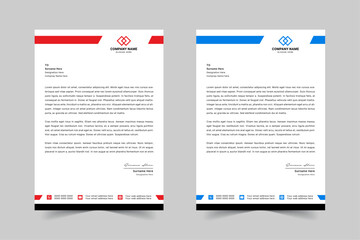 Modern Corporate Business Letterhead Design Template With Red, Blue, Green and Yellow
