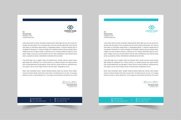 Modern Corporate Business Letterhead Design Template With Red, Blue, Green and Yellow