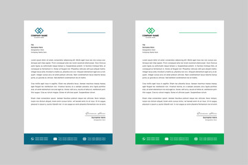 Modern Corporate Business Letterhead Design Template With Red, Blue, Green and Yellow