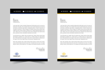 Modern Corporate Business Letterhead Design Template With Red, Blue, Green and Yellow