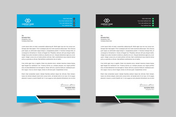 Modern Corporate Business Letterhead Design Template With Red, Blue, Green and Yellow