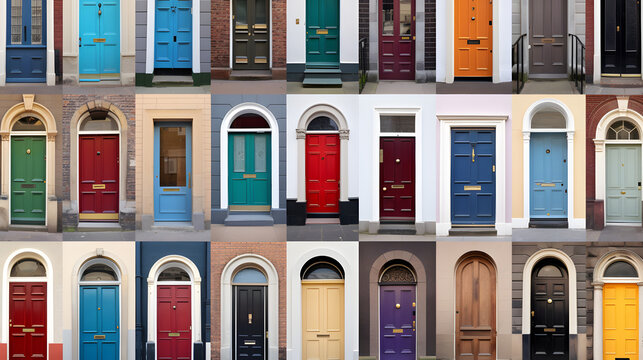 32 Front Doors Horizontal Collage