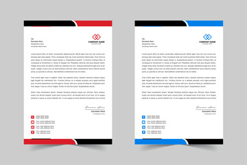 Obraz premium Modern Corporate Business Letterhead Design Template With Red, Blue, Green and Yellow