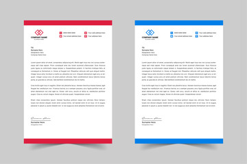 Modern Corporate Business Letterhead Design Template With Red, Blue, Green and Yellow