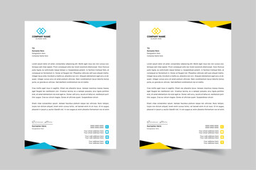 Modern Corporate Business Letterhead Design Template With Red, Blue, Green and Yellow