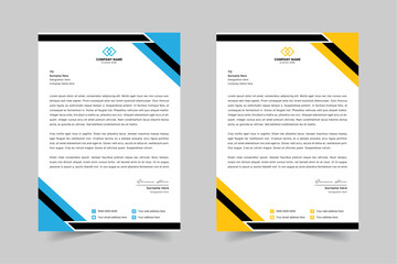 Modern Corporate Business Letterhead Design Template With Red, Blue, Green and Yellow