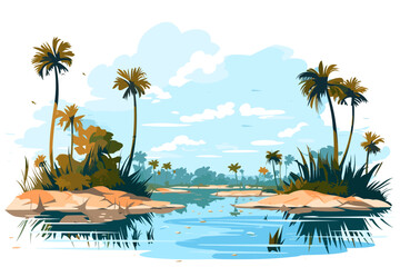 Doodle inspired Everglades, cartoon sticker, sketch, vector, Illustration - obrazy, fototapety, plakaty