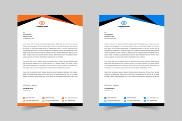 Modern Corporate Business Letterhead Design Template With Red, Blue, Green and Yellow