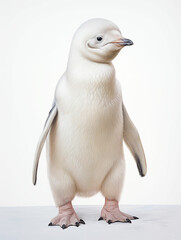 Albino white penguin Arctic Antarctic Ice age frost walks bird rare snowy