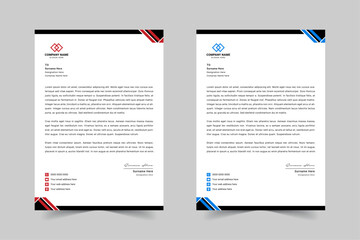 Modern Corporate Business Letterhead Design Template With Red, Blue, Green and Yellow