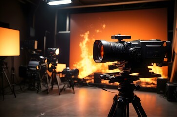 A camera on a tripod Generative AI