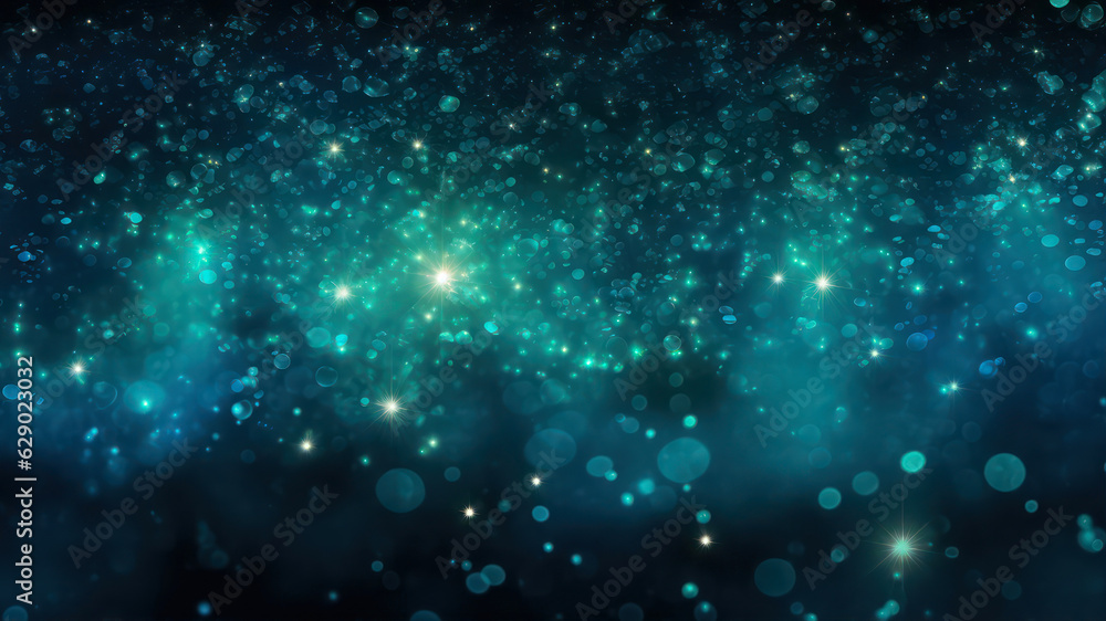 Poster abstract background with bokeh defocused lights and stars